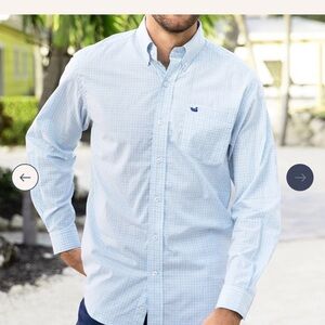 Southern Marsh Men's Blue and White Mattox Check Shirt